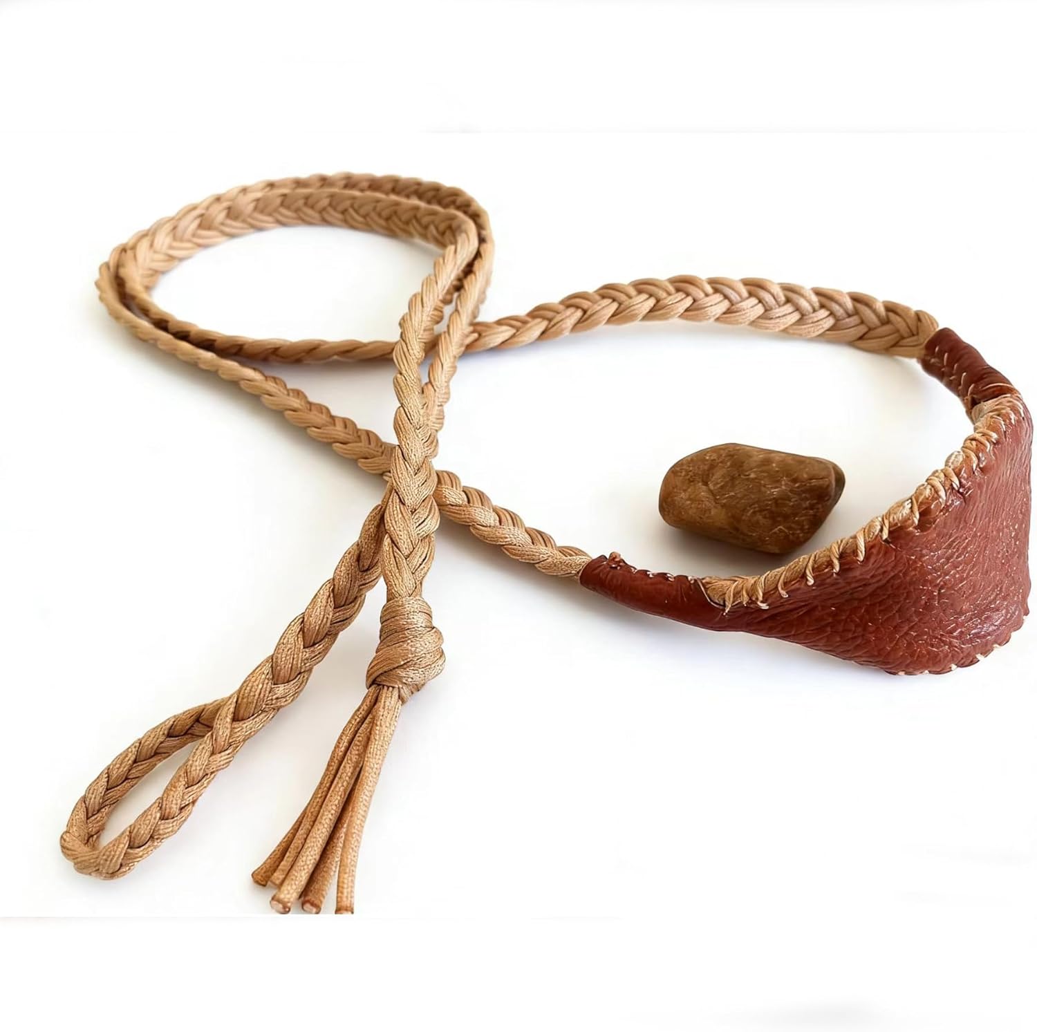 Rope Stone Thrower, Stone Throwing Rope, Handmade Catapult, 34inch Length, Sling Handmade Slingshots Ancient Primitive Catapult Tools Sling for Throwing Stones, Throwing training