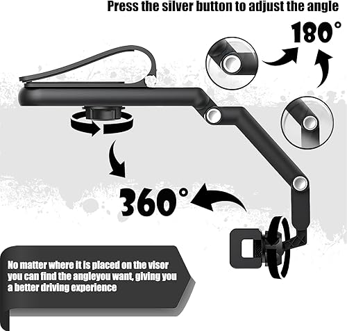 Miniatura 3 de 1 PC Car Sun Visor Mobile Phone Holder, 360-degree Rotating Portable Navigation Stand, Multifunctional Retractable Rearview Mirror Moving Phone