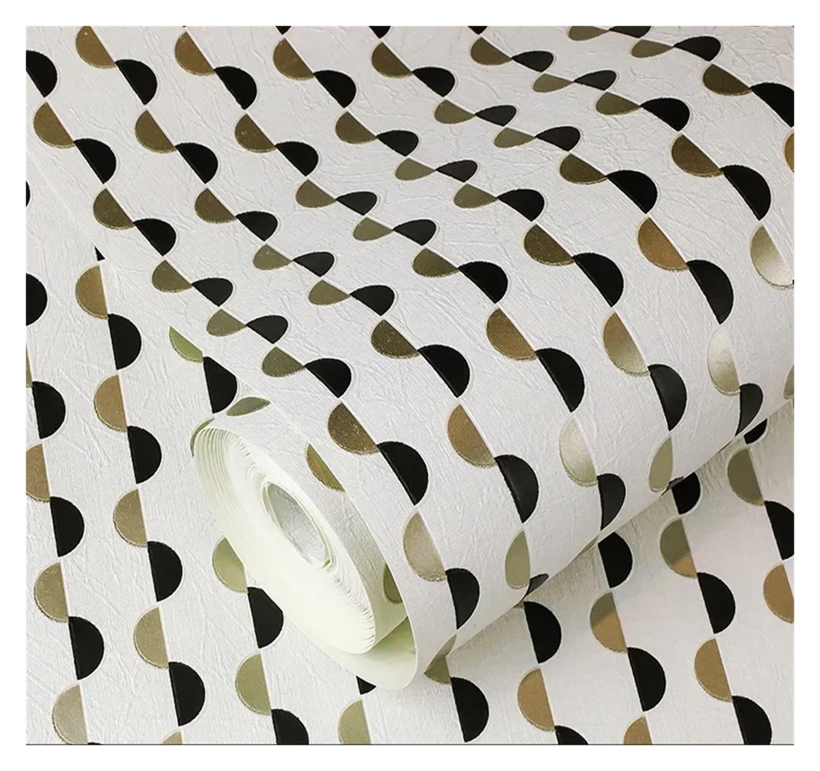 Papier peint textile de luxe rayé blanc et rouge 0.53x2m pour un salon élégant