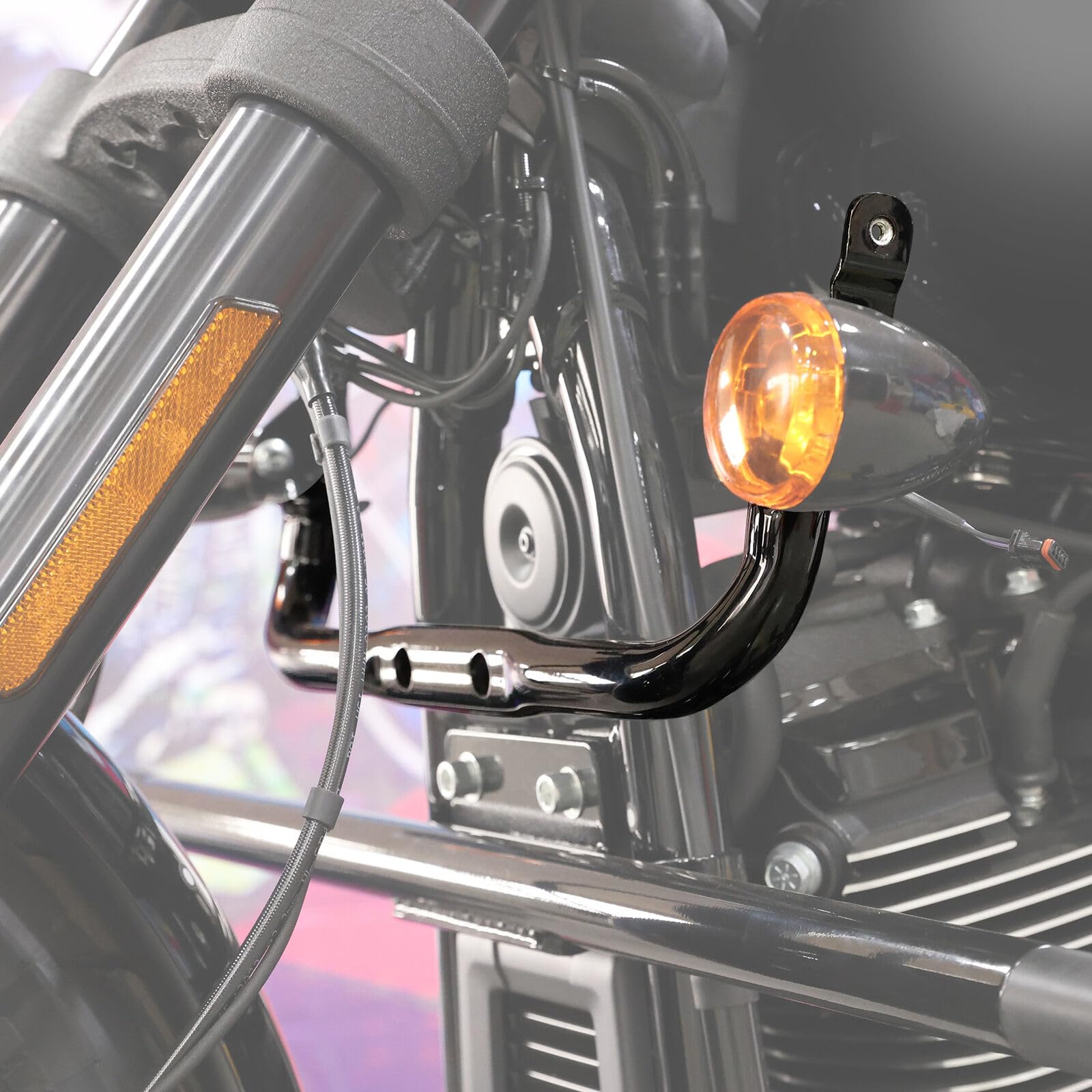 TCMT Dolny uchwyt do kierunkowskazów z przodu, pasuje do Harley Low Rider ST FXLRST 22-25 23