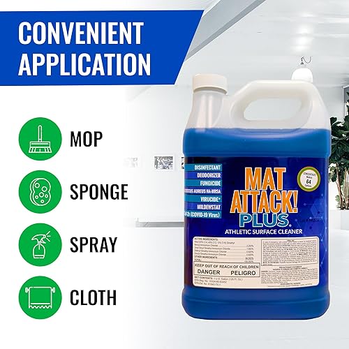 Miniatura 3 de Dollamur Limpiador de esterillas PLUS para gimnasio y yoga, limpiador higiénico para suelos de goma, tapetes de lucha libre y suelos de fitness,