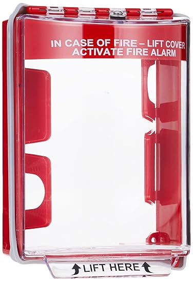 Safety Technology International, Inc. STI-13210FR Universal Stopper, Surface Mount with Conduit Knockouts and Fire Label, Indoor/Outdoor Polycarbonate Protective Cover for Pull Stations or Call Points