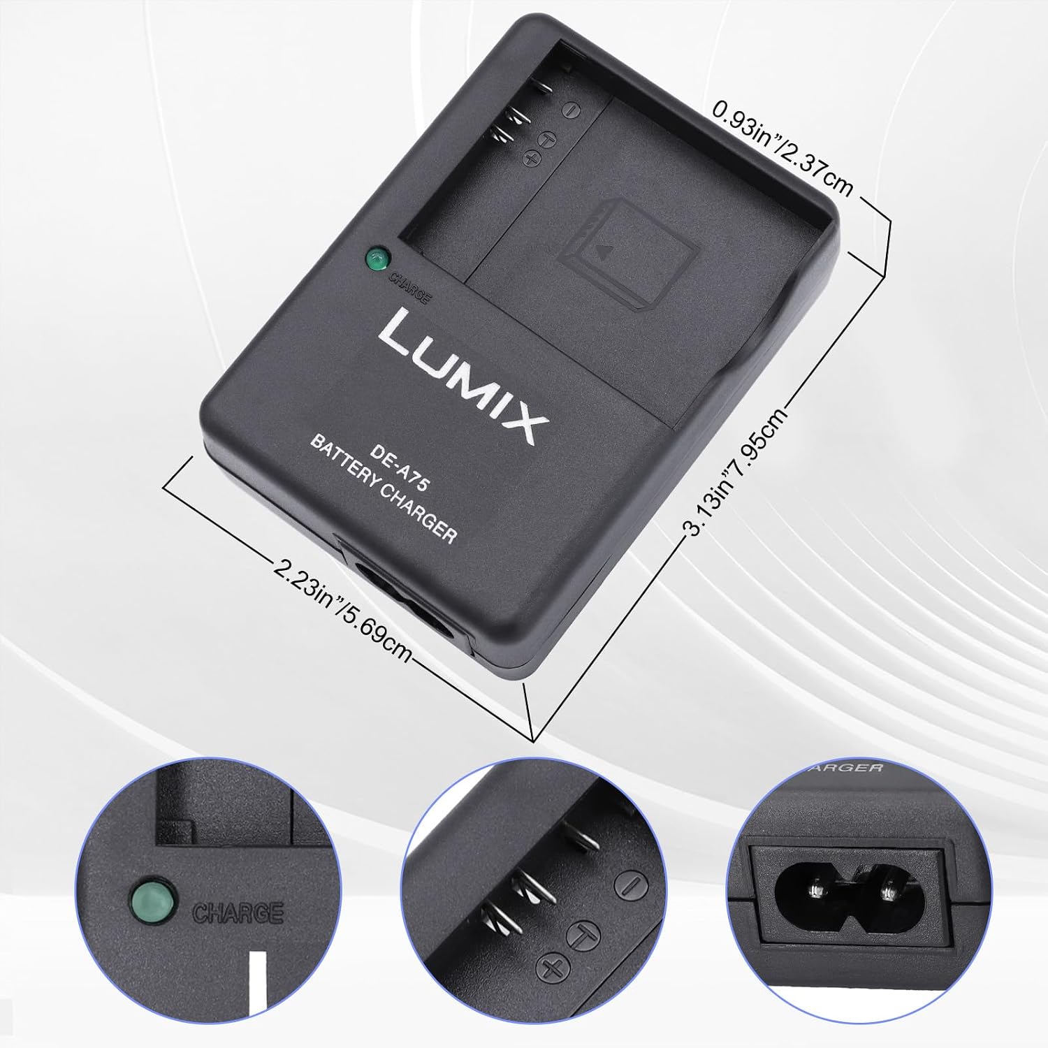DE-A75 DMW-BCH7E Battery Charger for Panasonic Lumix DE-A75B DE-A76 DE-A76A DMW-BCH7, DMW-BCH7GK, DMW-BCH7E, DMW-BCH7PP, DMC-FT10, DMC-TS10，DE-A75B, DE-A76 Cameras Power Supply