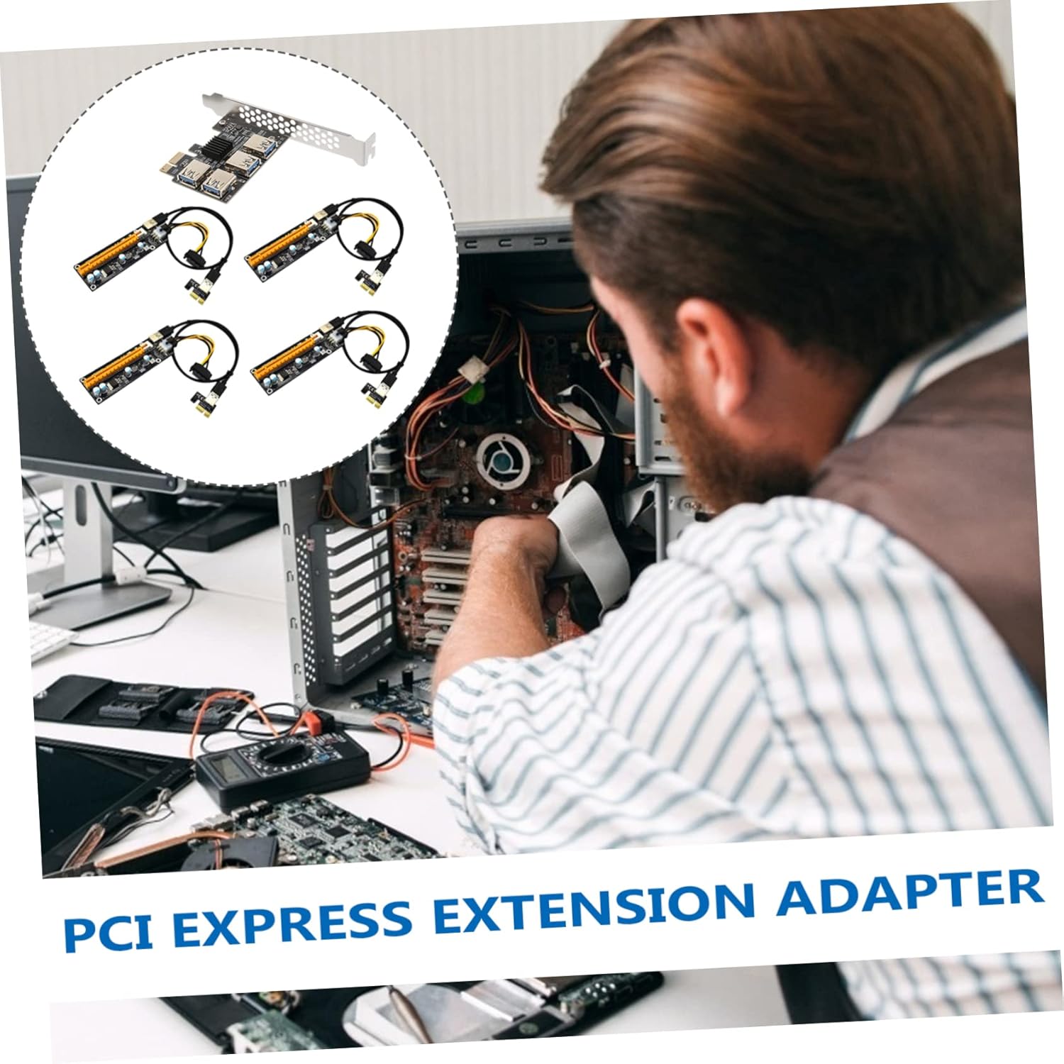 Healifty Pci E to USB Riser Extension Card Mining Adapter with Power Connectors Stable Pci Express Extension for Desktop Pcie USB Hub No External Power Required Reliable