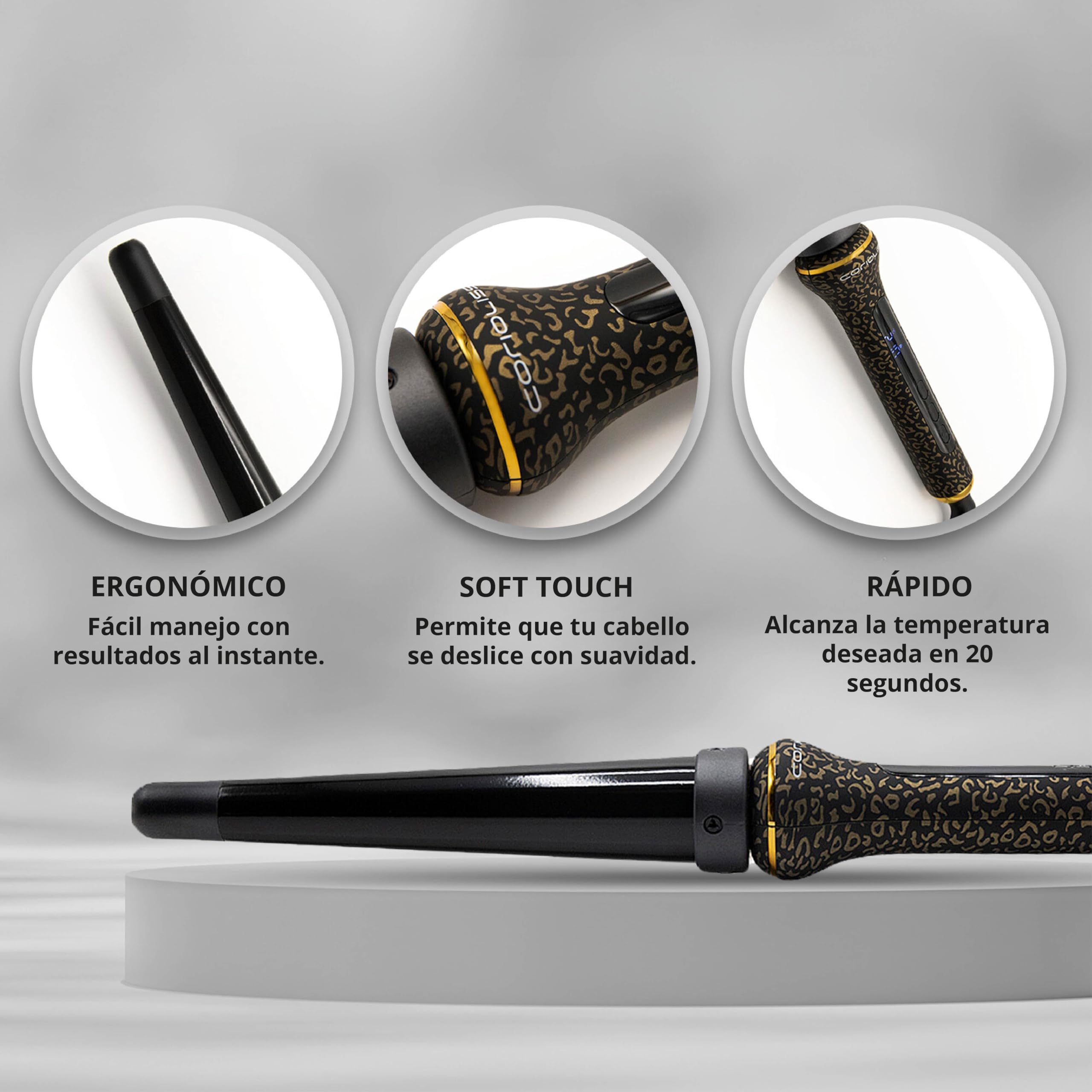 Corioliss Glamour Wand Rizador Pelo Ondas Profesional Cerámica Turmalina 80º-210º