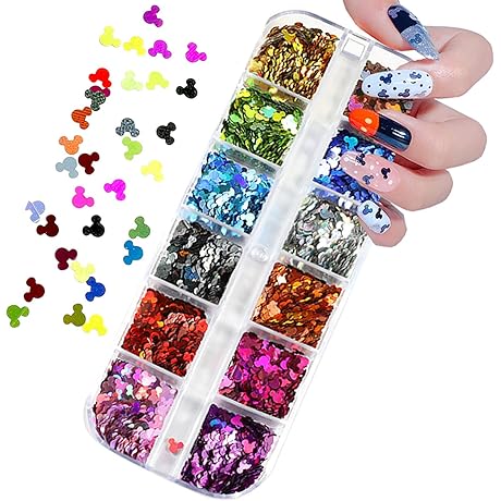 12 Colors Kawaii Nail Glitter