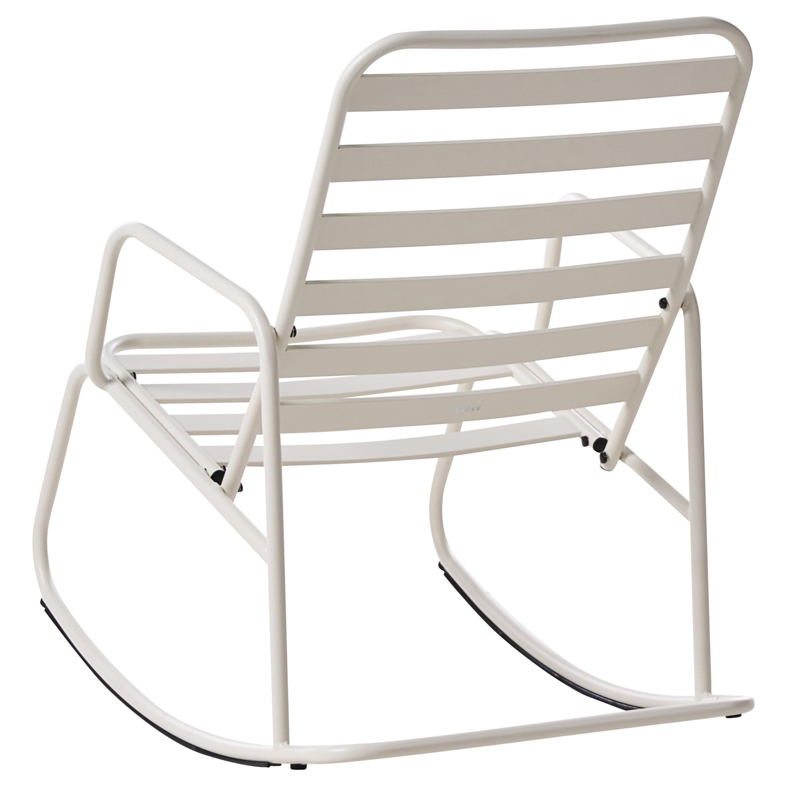 Beliani Sedia a dondolo da giardino moderna in metallo Design a doghe per esterni Alluminio bianco sporco