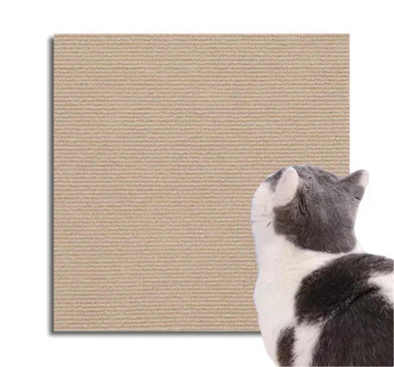 Protector Sofa Gatos Arañazo Alfombra for rascar Gatos con Poste Recortable Autoadhesivo, Protector de Muebles for(Khaki,30x30cm (5PCS))