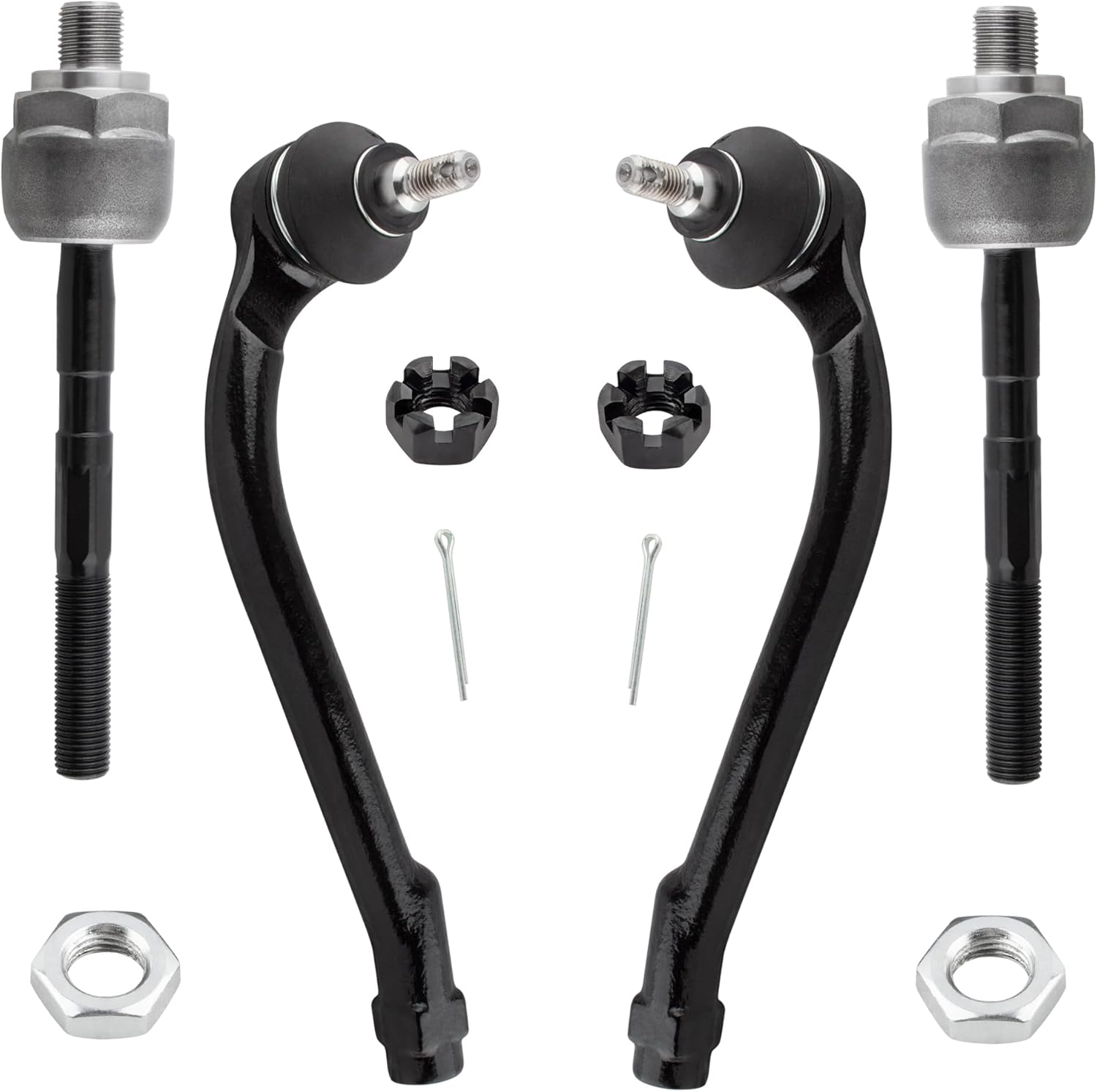 BOXI 4pcs Front Inner Outer Tie Rod Ends Fit for Hyundai Elantra 2007-2012 / for Kia Forte 2010-2013/Forte Koup 2010-2016/Forte5 2012 | EV800228 ES800229 ES800230