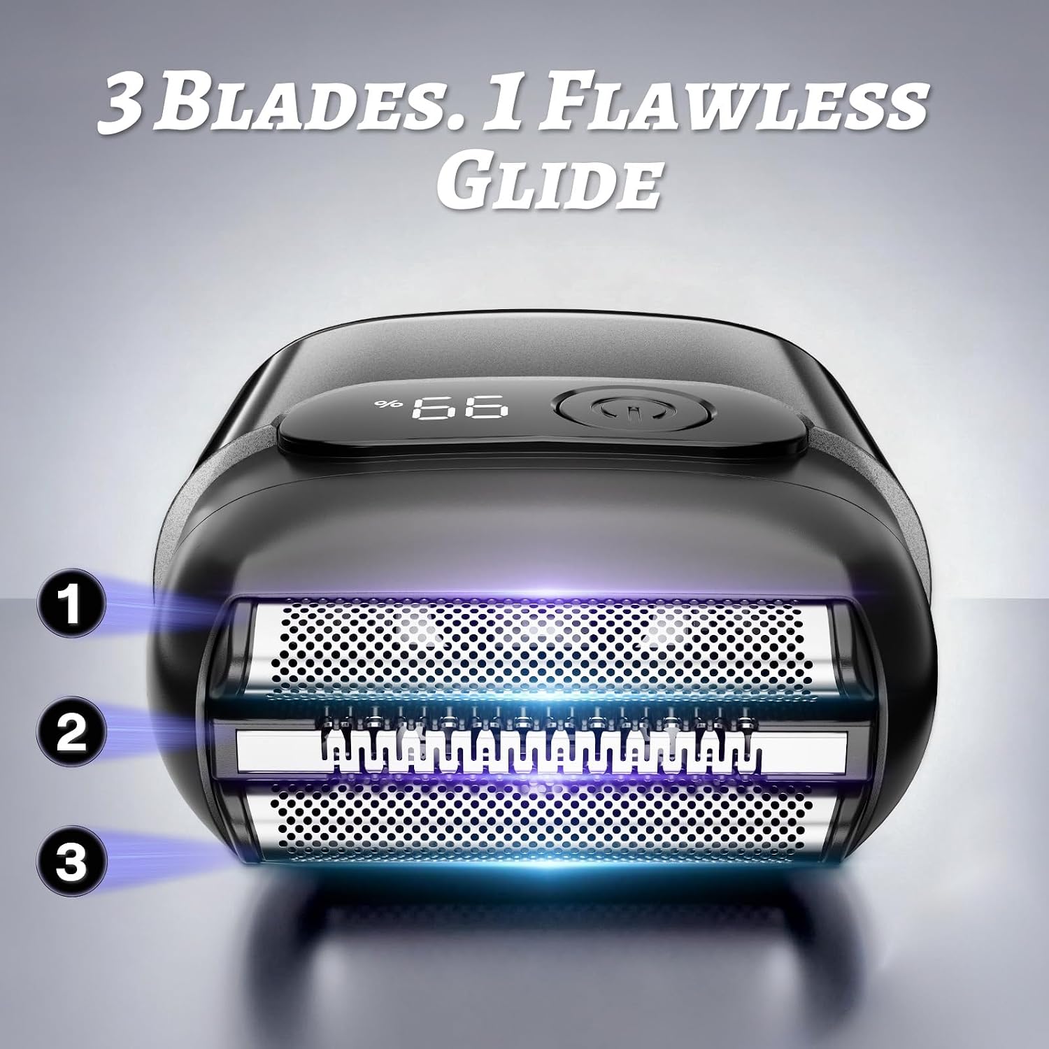 Electric Foil Shaver for Men,Compact 3D Floating Shaving Heads, Electric Razor for Men,IPX8 Waterproof, USB-C Fast Energy, 90-Min,LED Info Display, Wet/Dry Adaptability, Travel Lock Gifts for Father