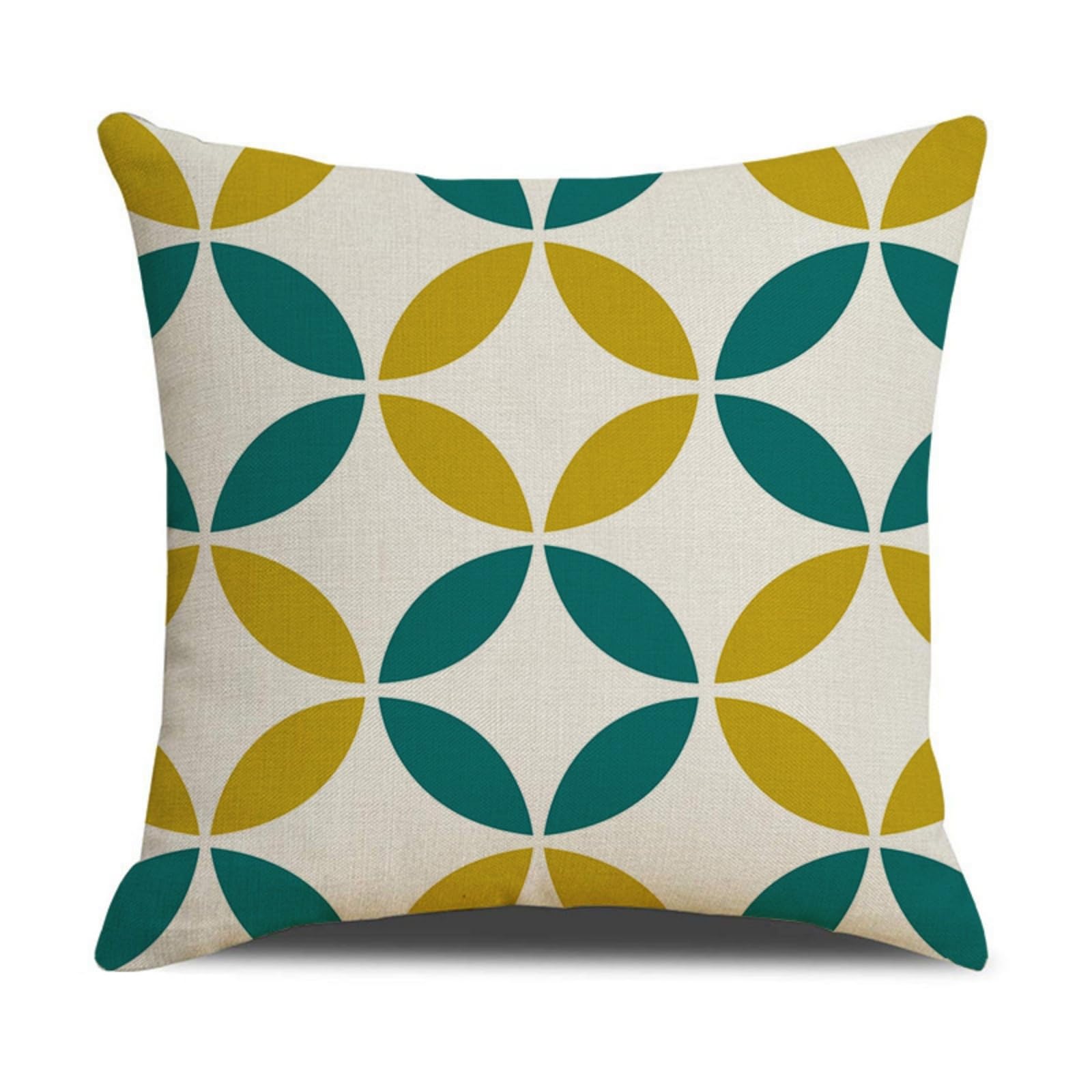 Cushion Covers 40cm x 40cm Green Leaves Sofa Cushion Cover Linen with Invisible Zippers,Throw Pillow Covers for Bedroom Home Decor