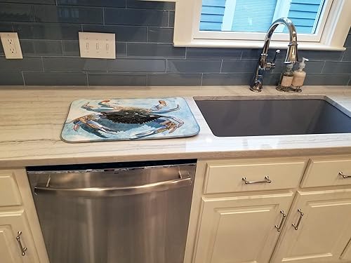 Miniatura 3 de Caroline's Treasures 8055DDM - Tapete de secado de platos de cangrejo absorbente para encimera de cocina, tapete escurridor de platos para encimera,