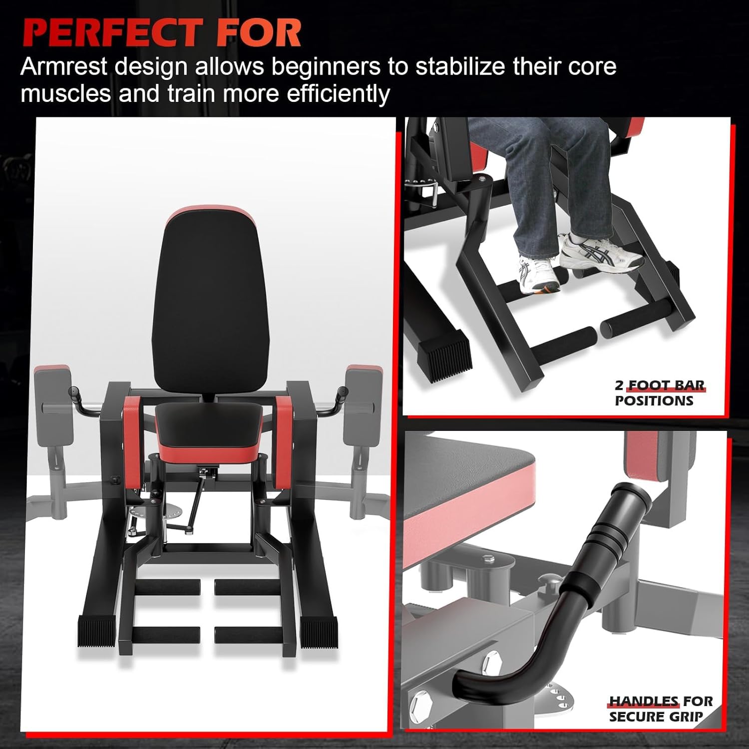 Hip Abductor Machine, Abductor Adductor Machine, Inner and Outer Thigh Machine Glute Machines, Hip Abduction Machine with 6 Levels Gear Switch Home Hip Trainer, Home Gym Equipment