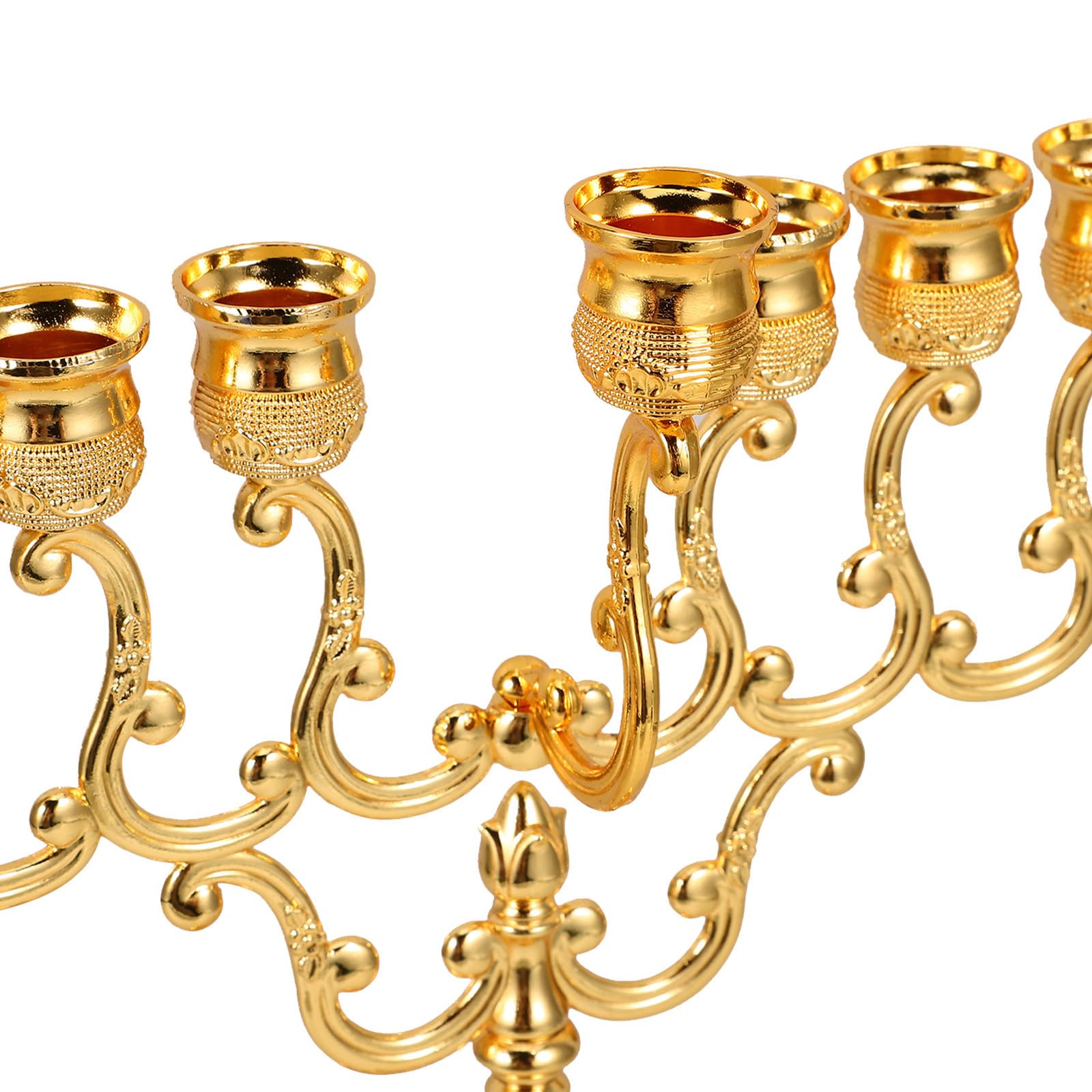 Candelabro de Metal de 9 Brazos para Hanukkah Dorado