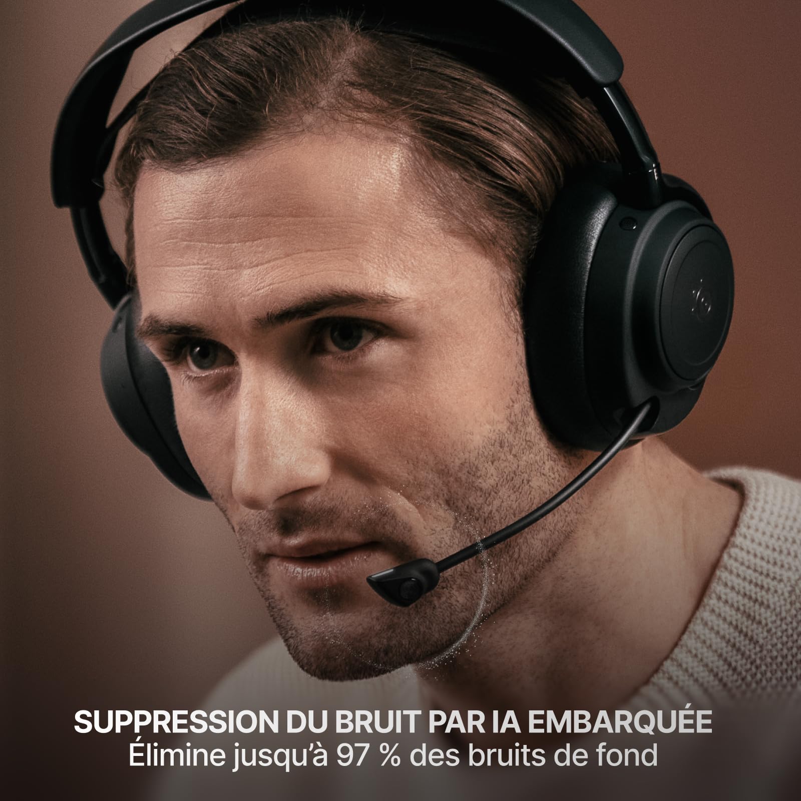 SteelSeries Arctis Nova Elite -Sage&Gold- Casque Gaming sans Fil- 96 kHz / 24 Bits - Haut-parleurs en Fibre de Carbone -ANC- Réduction du Bruit par IA - Appli - 2,4GHz+Bluetooth -OmniPlay PC+PS+Xbox