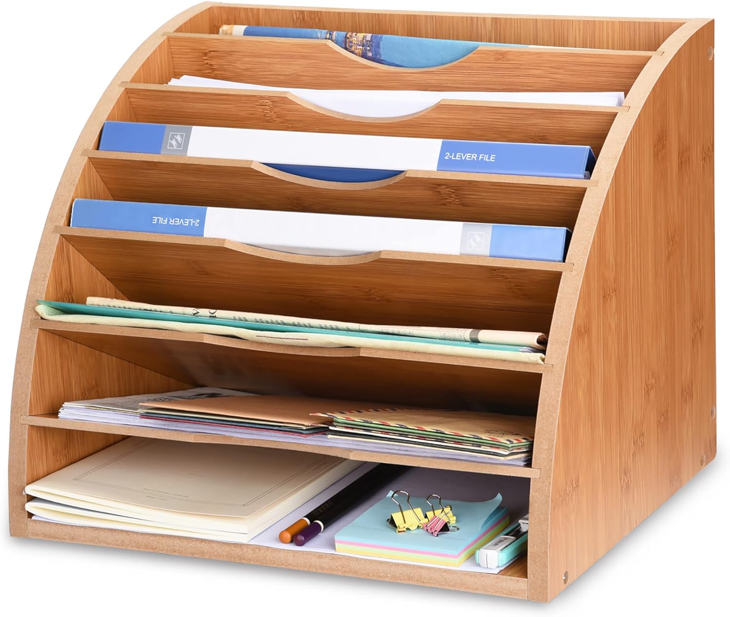 Office File Organizer for Desk, 7 Tiers Letter Mail Paper Sorter, Desktop Document File Holder