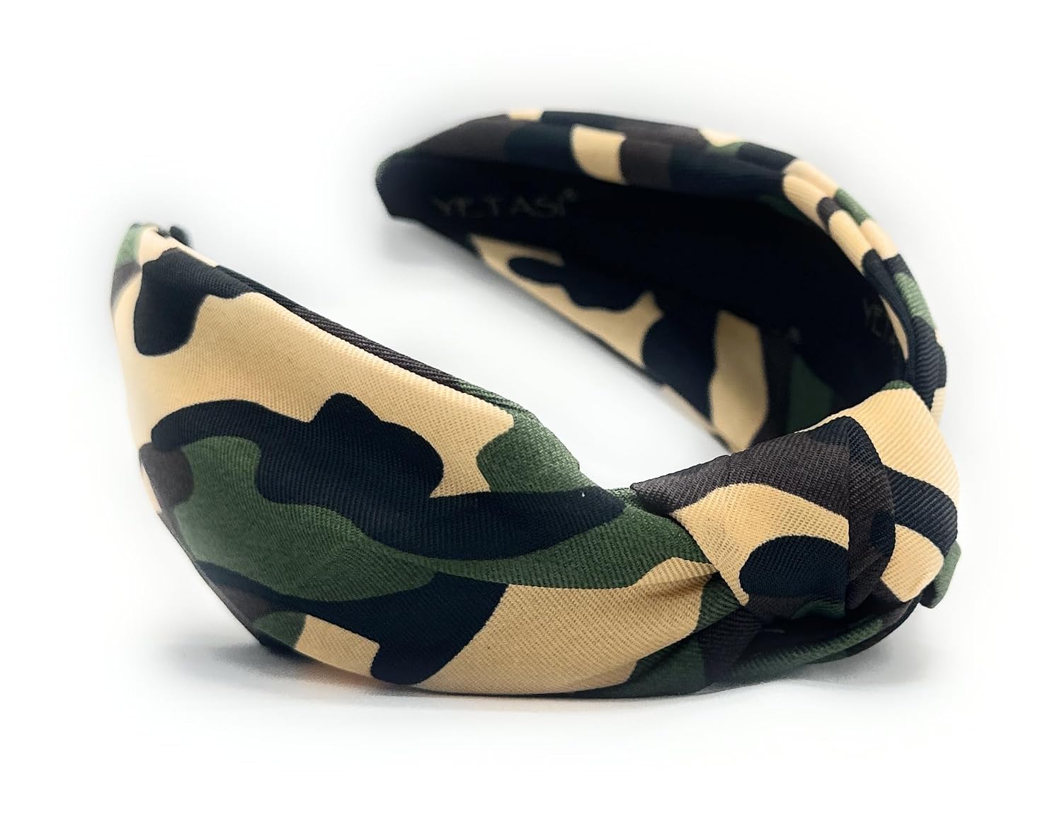 Beige Cream Head bands Adult Women, Army Headbands for Women Wearable All Day. Hunting Knotted Headband Green Camo is Chic. Womens Top Knot Fashion Designer is Unique band for Girl Hair