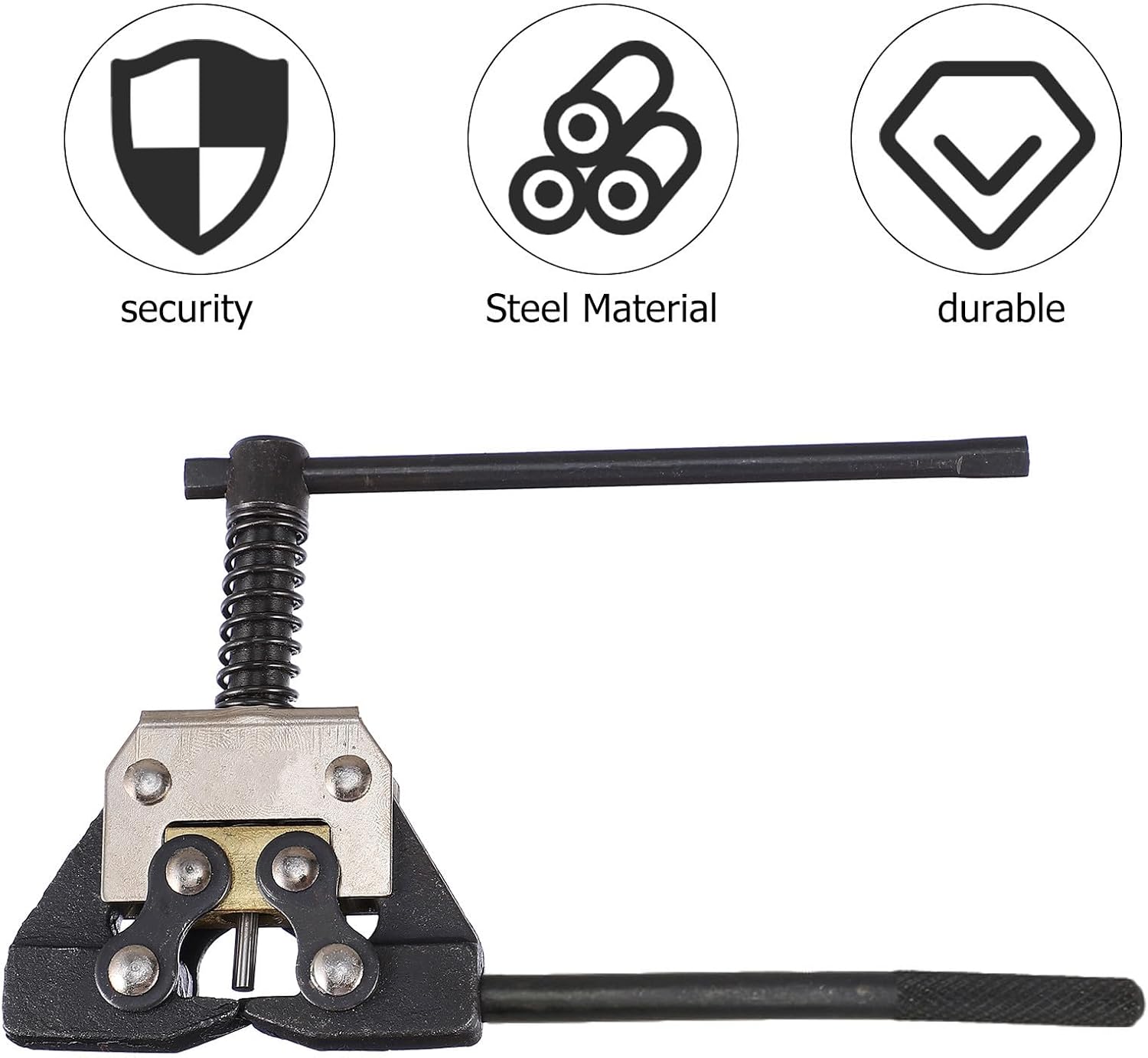 POPETPOP Motorcycle Chain Breaker Tool with Anti-Slip Steel Clamp for Disassembly and Installation of Single-Row 420-530 Vehicle Chains for Motorcycle