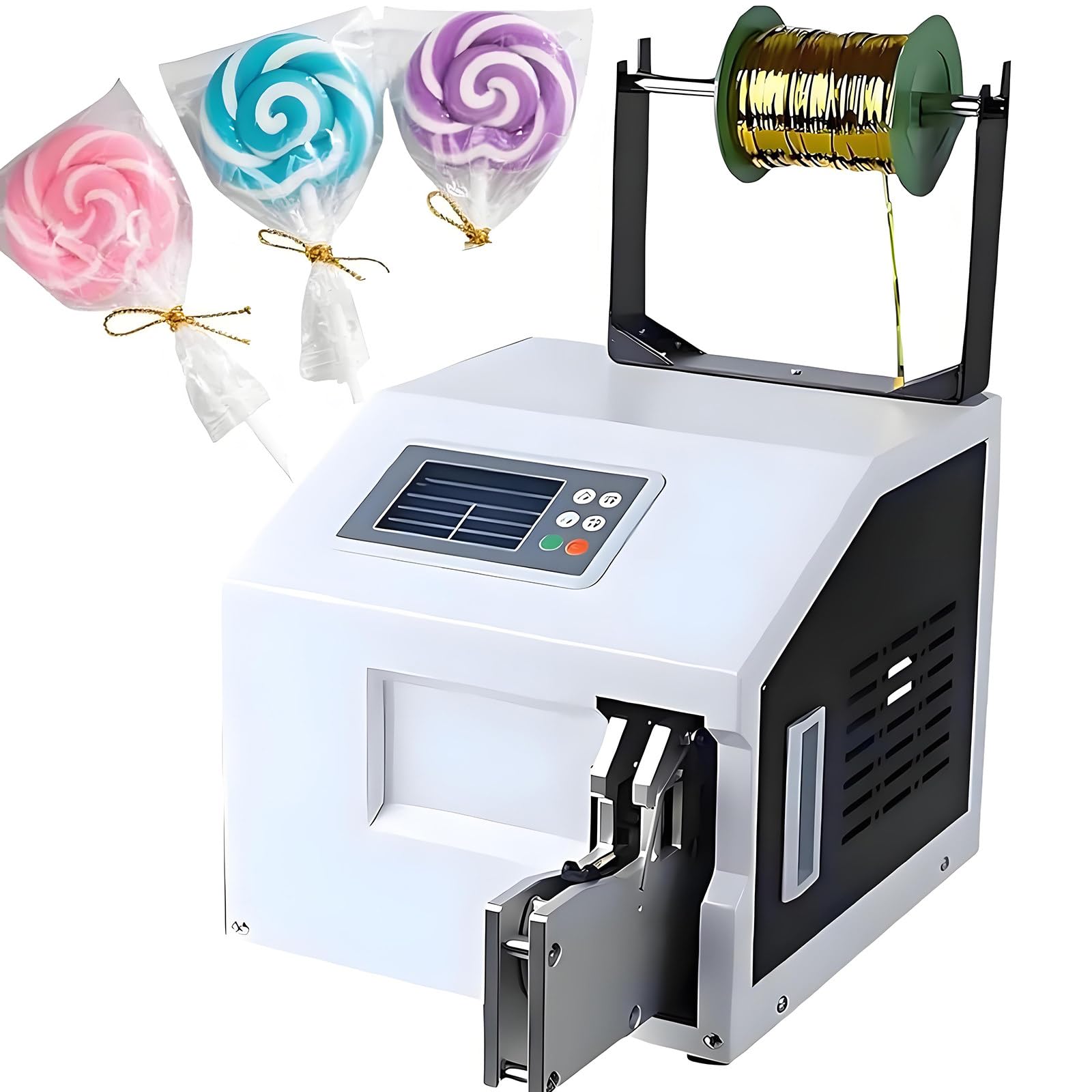 ASerZenith Automatic Twist Tie Machine, Electric Wire Sealing Bundling Machine With Lcd Screen, Semi-Automatic Food Tying For Candy Bread Toy,Flatline