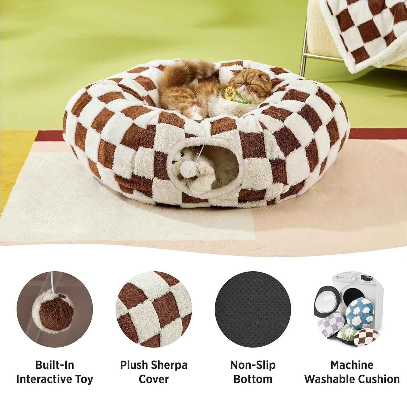 Katzenbett Tunnel Waschbares Nest mit Ball Ball