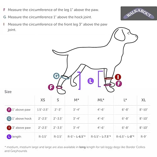 Miniatura 3 de WALKABOUT Manga de compresión para perros, soporte de pierna canina para curar heridas, higromas, tratar artritis y lesiones con funda de soporte de