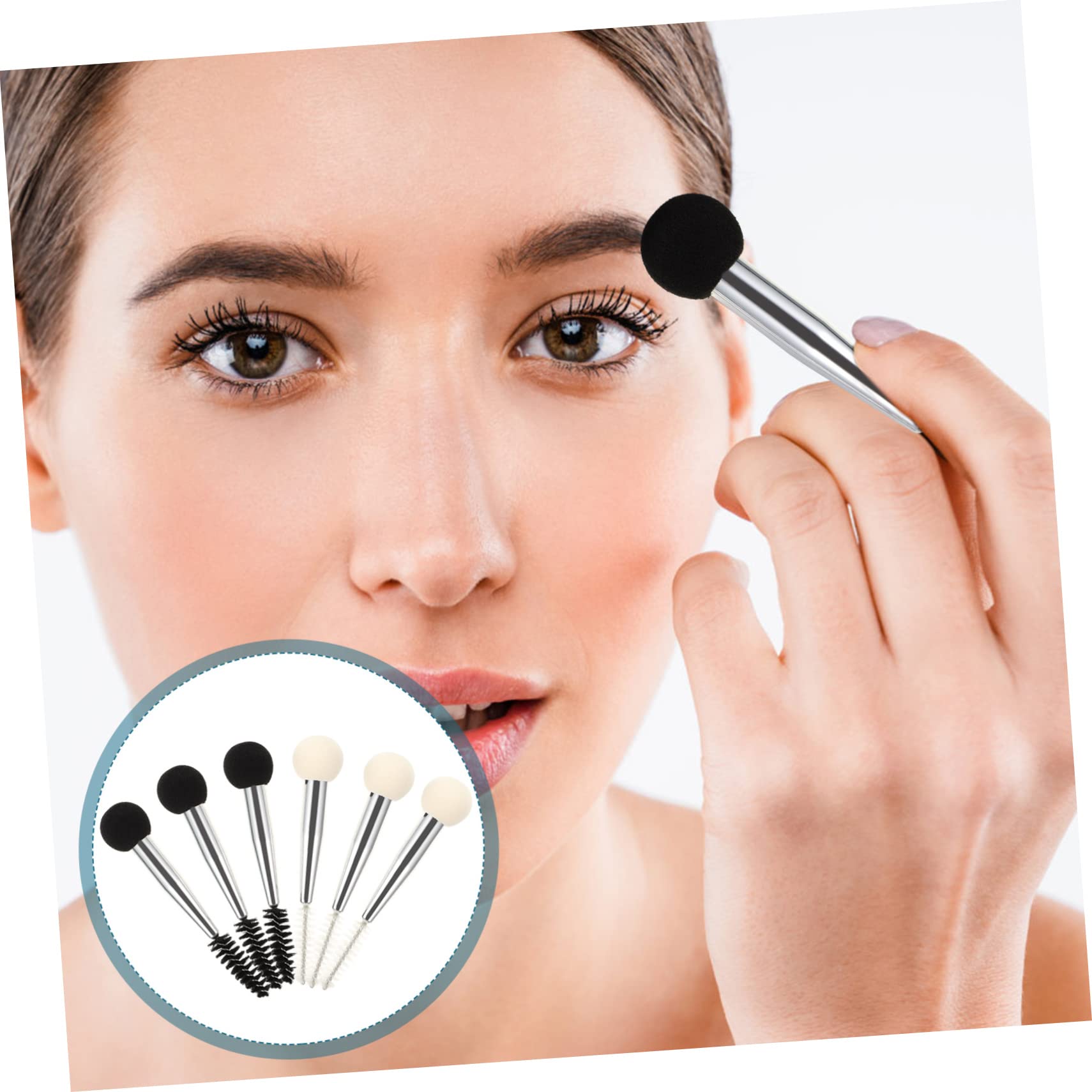 Healeved 30piezas Brochas De Maquillaje Doble Cara Para Ojos Aplicadores De Esponja Para Cejas y Pestañas Para Cosméticos Líquidos y Sólidos