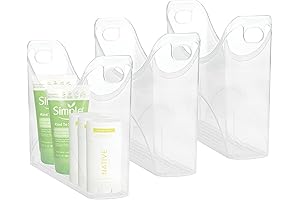 Slim Plastic Multipurpose Storage Bins - Clear Stackable Organizer Bins