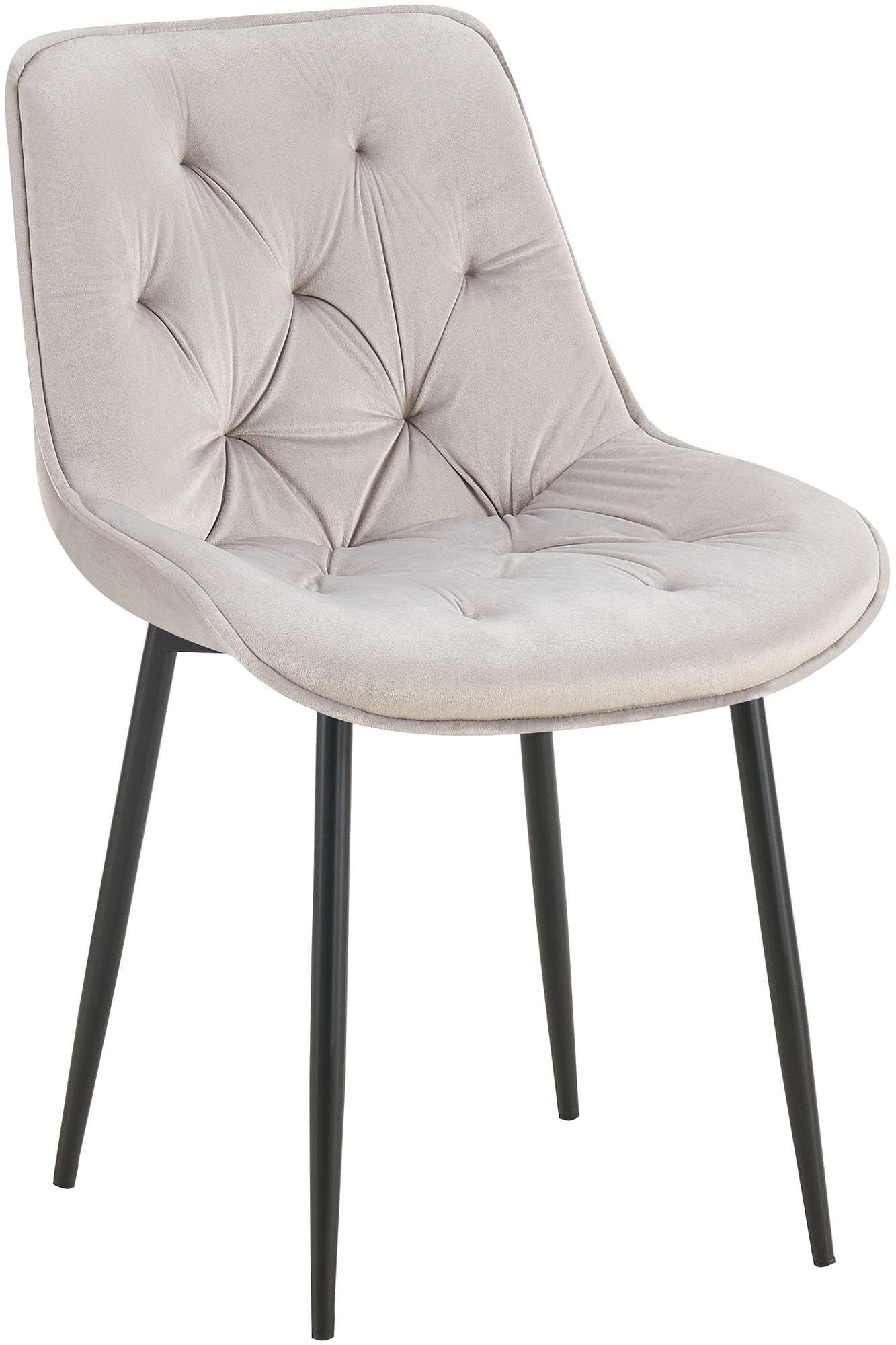 CLP Silla De Comedor Wallace De Terciopelo I Butaca De Salón con Base Metálica De 4 Patas I Silla De Cocina Elegante Color:Gris