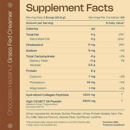 Miniatura 9 de LevelUp con C8 MCT, proteína de colágeno, crema de café de dieta cetogénica, suplemento de cetosis, soporte de cetona, sabor original, sin azúcar, 7