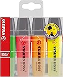 Marca Texto - STABILO BOSS ORIGINAL– Estojo com 4 unidades – Em cores clássicas