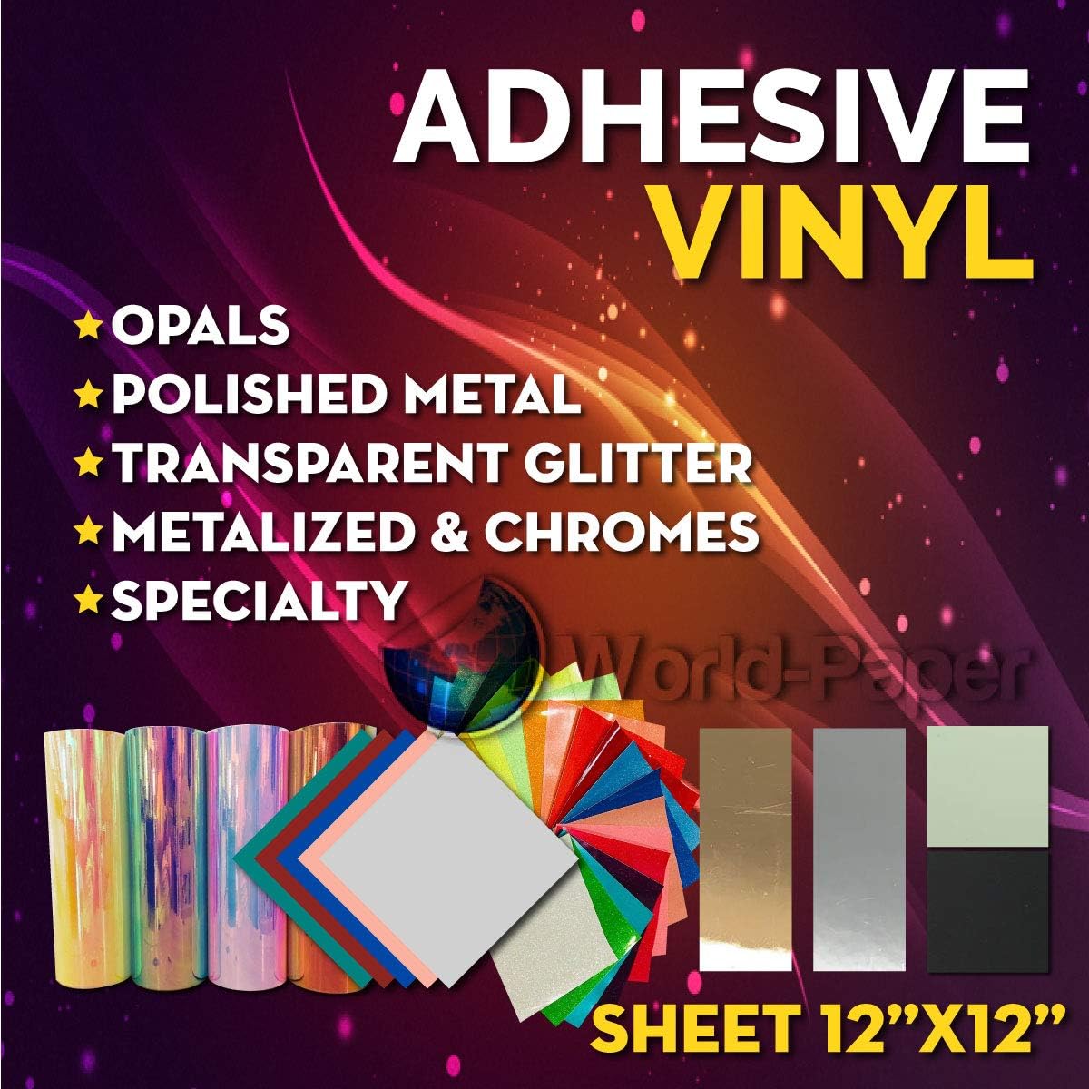 Adhesive Vinyl 12" x 12" / 1, 3, 5, 10, 20, 25 Sheets Bundle HTV (Blue Transparent Glitter, 10 Sheets)