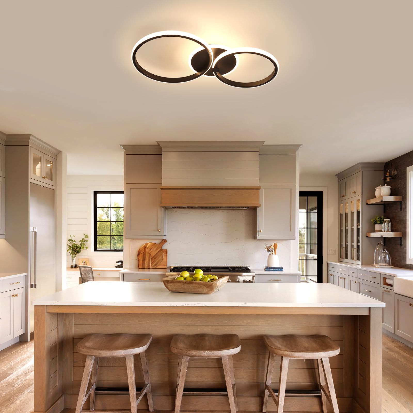 DELIPOP Plafonnier LED, 42W 4725LM Rond Lampe de plafond Noir 6500K | Moderne Luminaire Plafonnier pour Salon, Chambre, Salle à Manger, Cuisine
