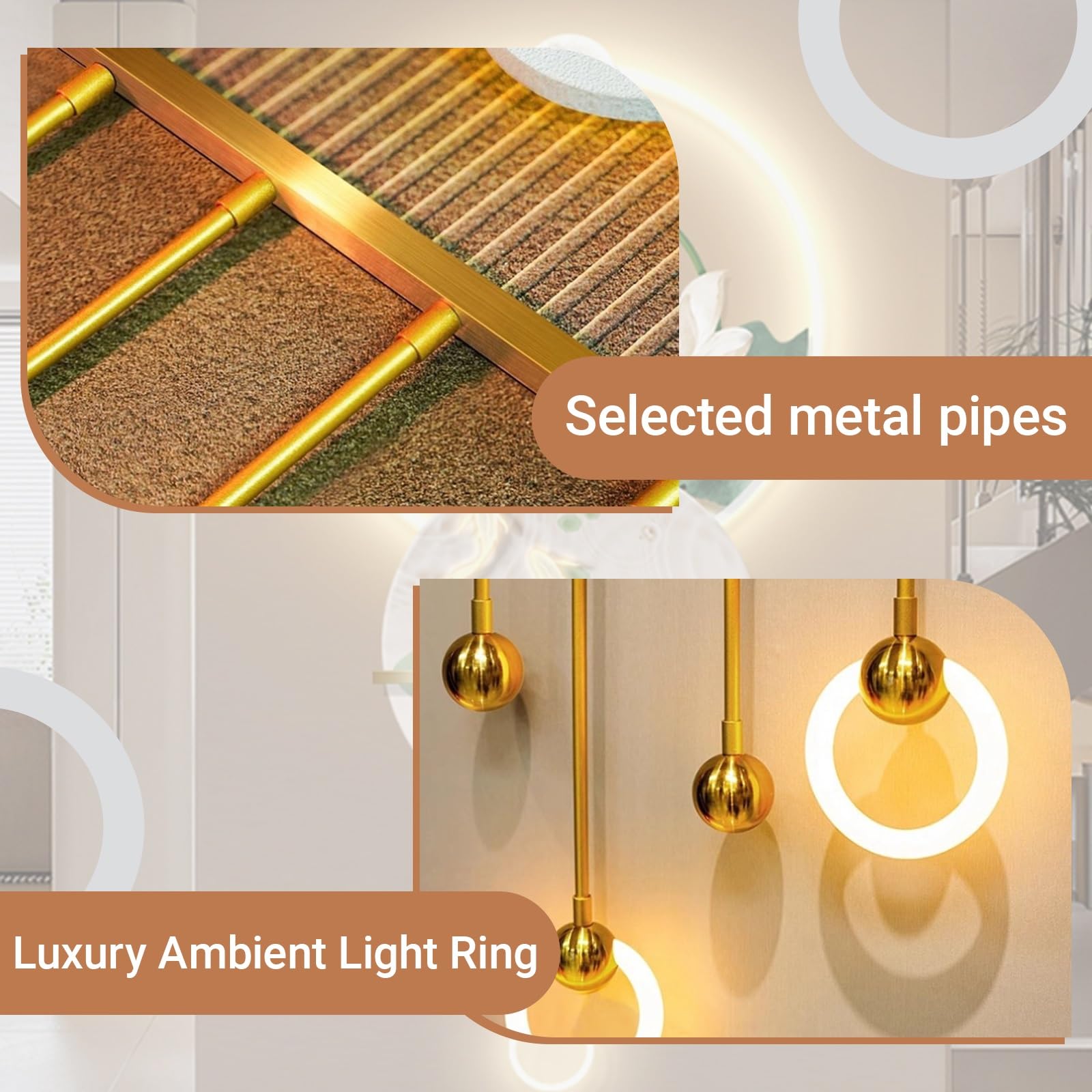 Création LED 3D en volume, scène « pendentif sphérique » pour la chambre