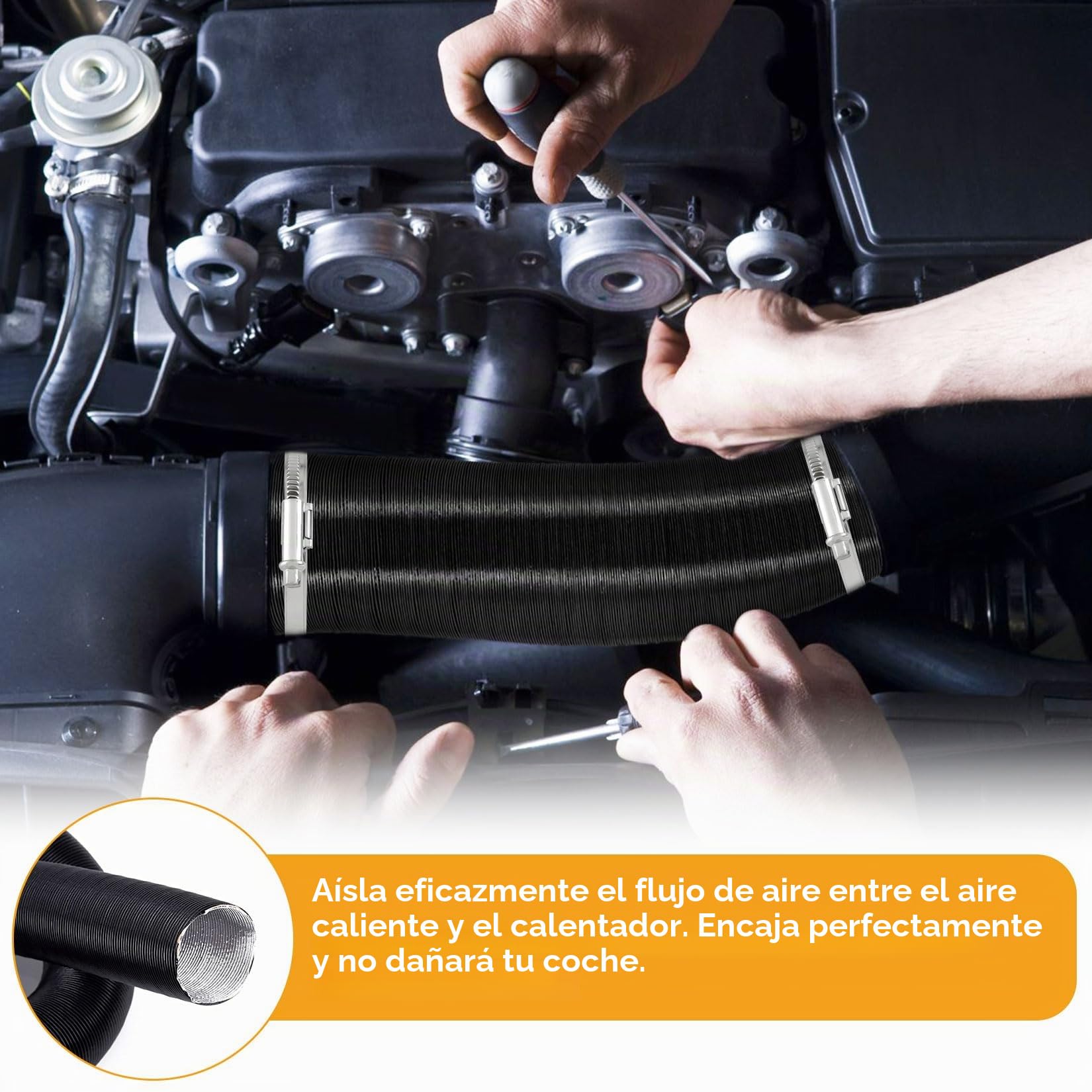Accesorios para calefacción de estacionamiento diésel, 75 mm, juego de tubos en Y, manguera de calefacción para coche, tubo de calefacción, salida de aire caliente, juego de clips para