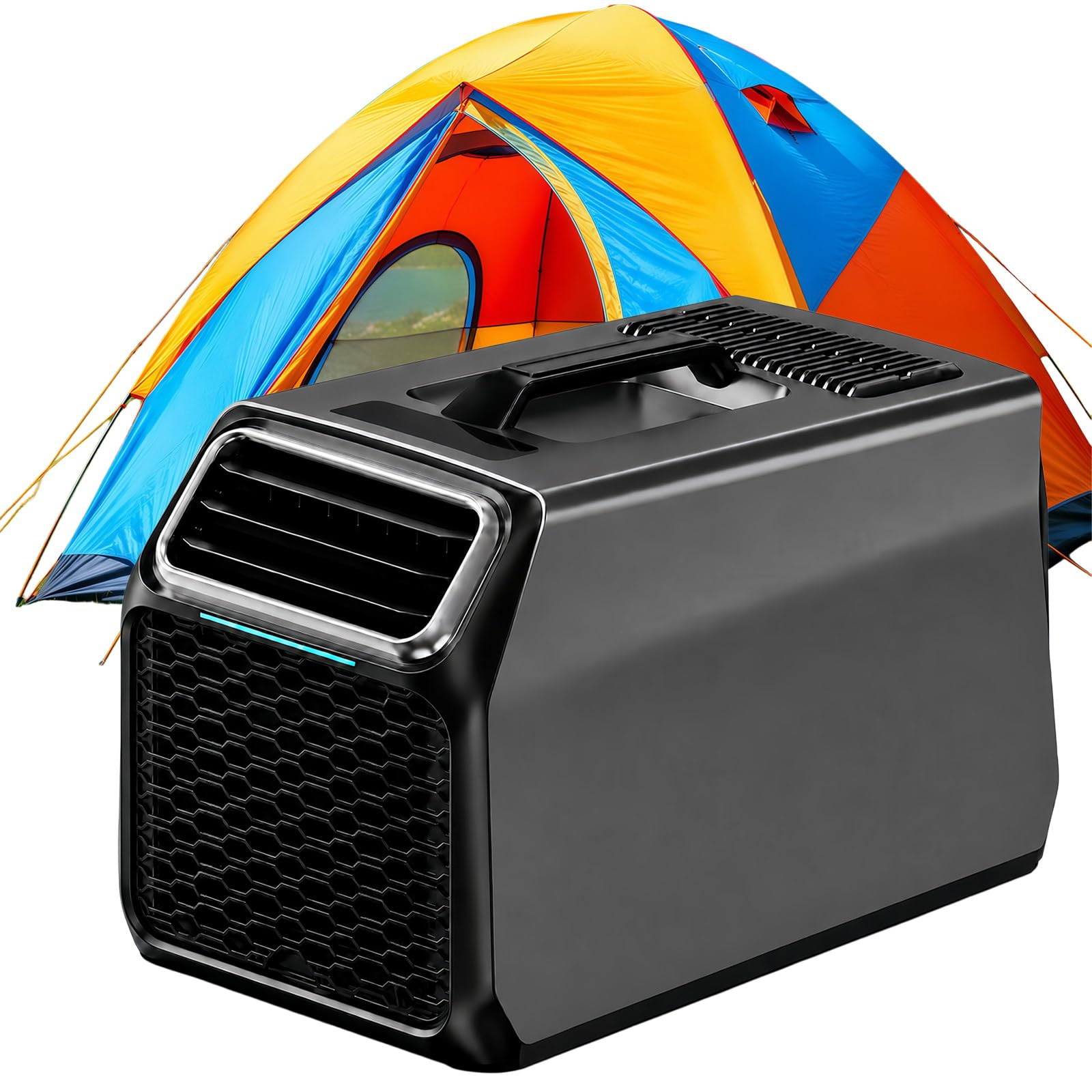 5000 BTU Camp Air Conditioner Portable, 1400W 3-in-1 Tent AC with Dehumidifier & Sleep Mode, Quiet Small AC Unit for Camping, RV, Dorm Room, Truck Cab, Outdoor Picnic, Vacation