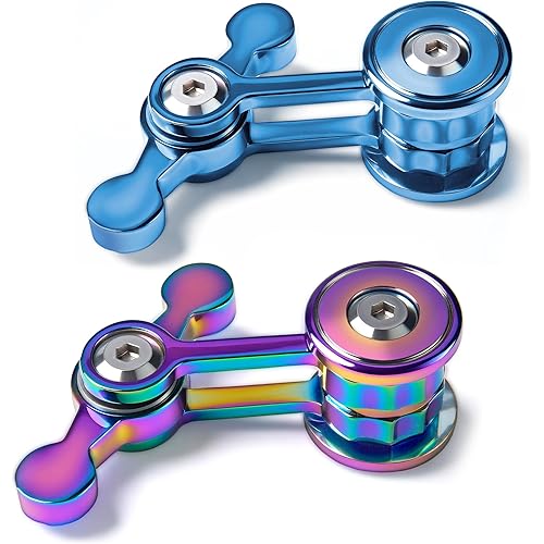 2PC Color+Blue Fidget Spinner for Adults, Metal Silent Figette Office Desk Toy Quiet Cool Gadgets Gifts for Teen Boys Kid Anxiety Stress Relief Calm Down Sensory Autism Autistic ADHD