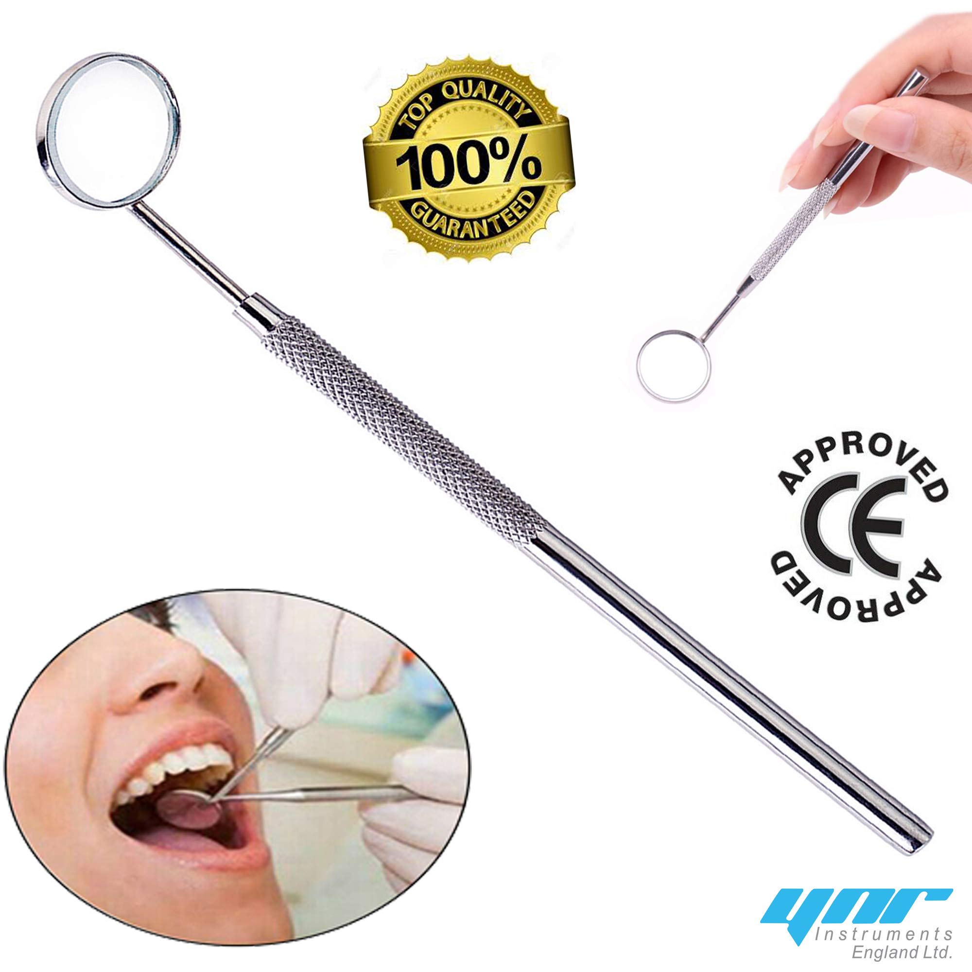 Espejo dental con mango para examen bucal estudiantes dentista