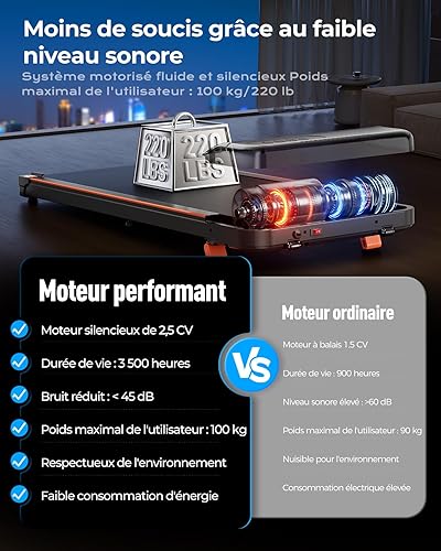 Walking Pad with Incline, 1-6 Km/H 8% Portable Under Desk Walking Treadmill, Exercise Equipment For Home Office Use, Quiet Running Machine - 7