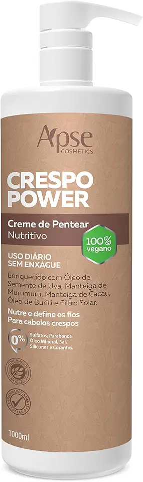 Creme de Pentear Nutritivo Crespo Power 1000Ml, Apse Cosmetics