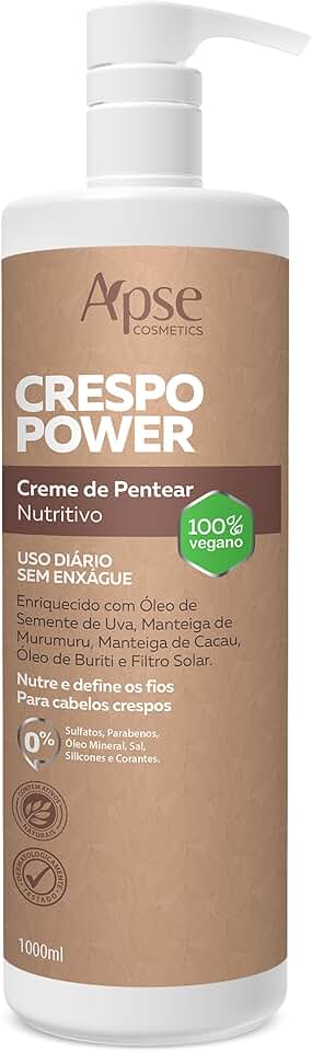Creme de Pentear Nutritivo Crespo Power 1000Ml, Apse Cosmetics