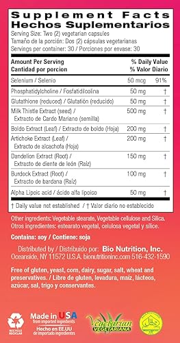Miniatura 7 de Bio Nutrition Cápsulas veganas para el bienestar del hígado, 60 unidades