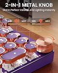 EWEADN Typewriter Style Mechanical Gaming Keyboard, Wired Mechanical Keyboards,104 Keys Backlit LED Keyboards, Media Control Knob, Wired Keyboard Pink Switch-Purple
