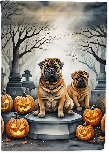 Miniatura 148 de Caroline's Treasures DAC2011GF - Bandera decorativa para jardín de Halloween con diseño de beagle para jardín, jardín, jardín, jardín, multicolor