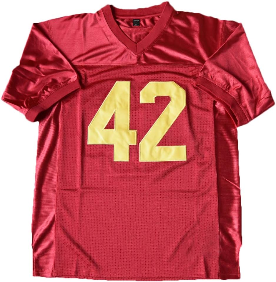 Men's #42 Ricky Football Jersey Red Color Stitched Number and Letters Size S - 3XL