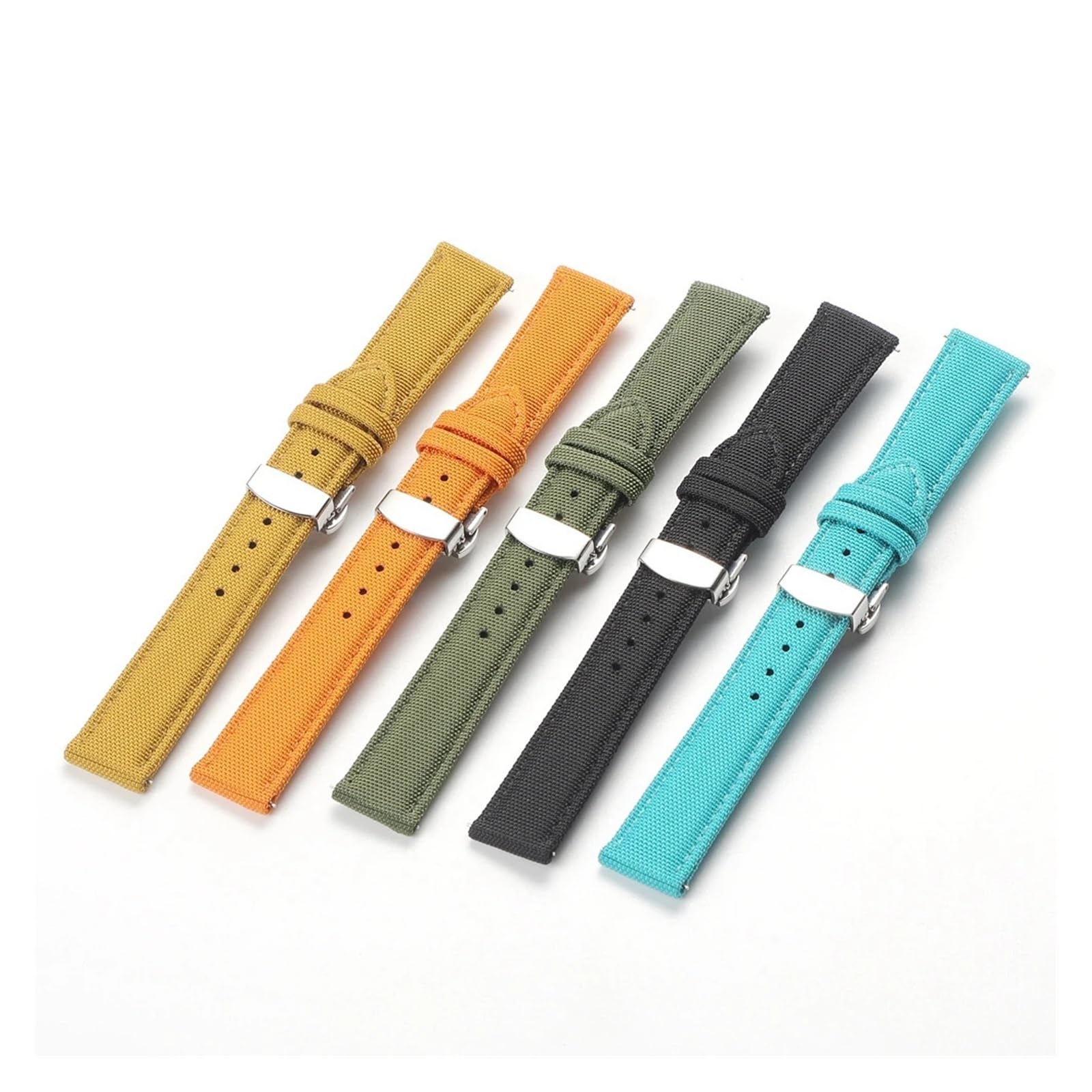 Générique NASUNJIA Bracelet De Montre En Toile De Nylon À Dégagement Rapide 18 Mm, 19 Mm, 20 Mm, 21 Mm, 22 Mm, 24 Mm, Avec Boucle Papillon