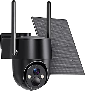 4G LTE Cellular Solar Security Camera, No WiFi Solar Powered Camera Wireless Outdoor, Built in SIM Card, Easier to use, 2K Color Night Vision, PIR Detection, 2-Way Audio, Motion Alert, 360° Live View asin的图片