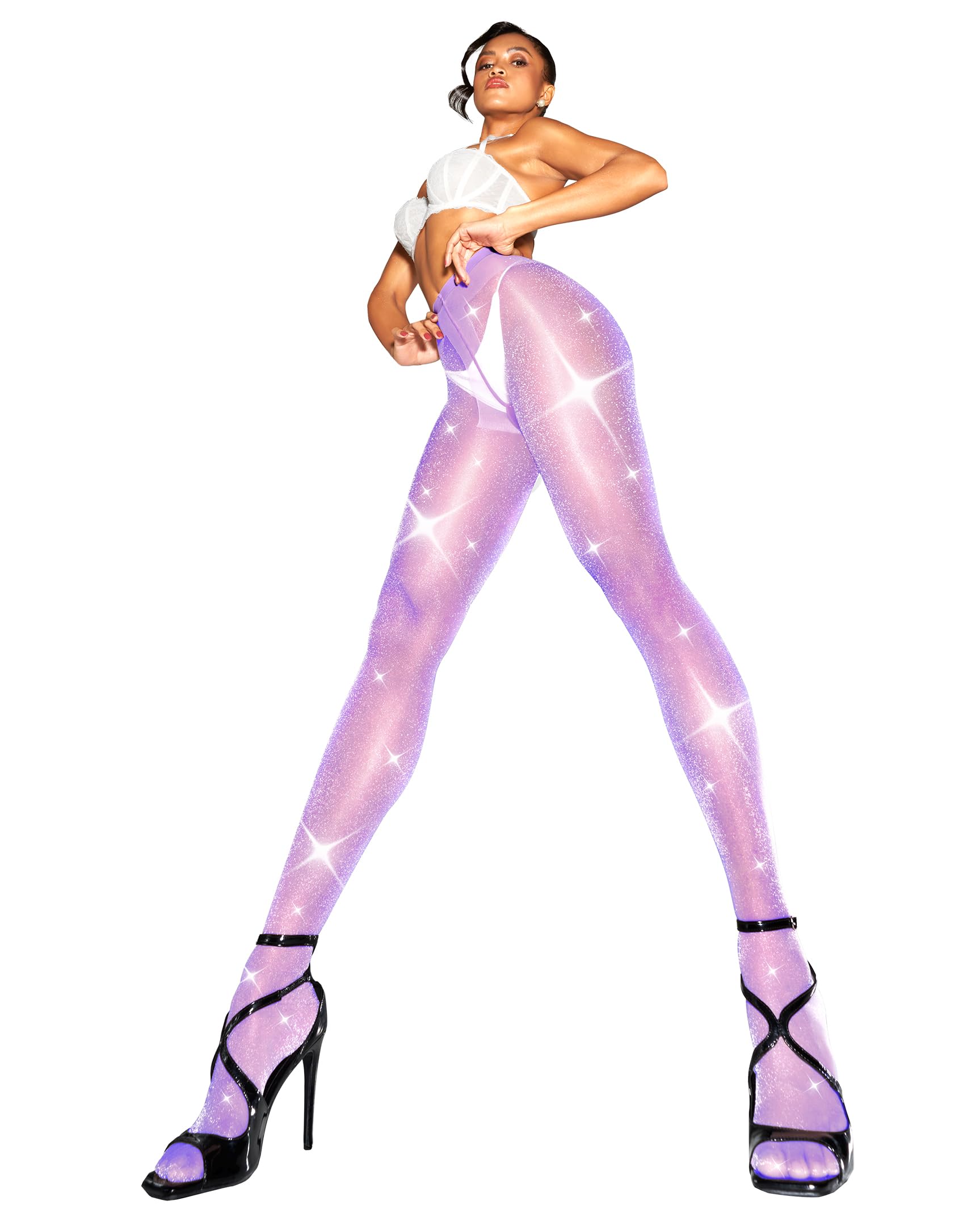 sofsy Glitter Sparkle Tights for Women XS/S