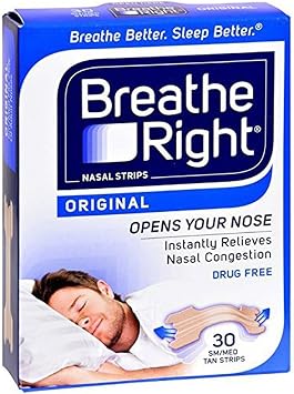Breathe Right Nasal Strips Original Tan Small/Medium 30 ea Pack of 3