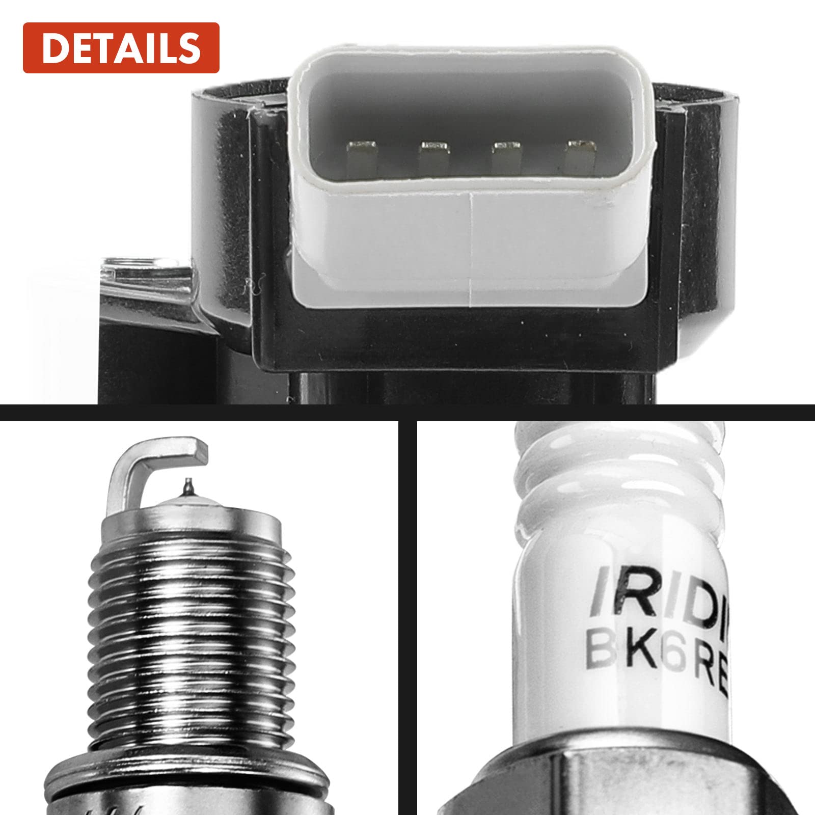 Frankberg 4 bobinas de encendido + 4 bujías 19500B2040 | Compatible con: A.v.e.n.s.i.s T25, C.o.r.o.l.l.a Compact E11, A.v.e.n.s.i.s Saloon T25, C.o.r.o.l.l.a E11