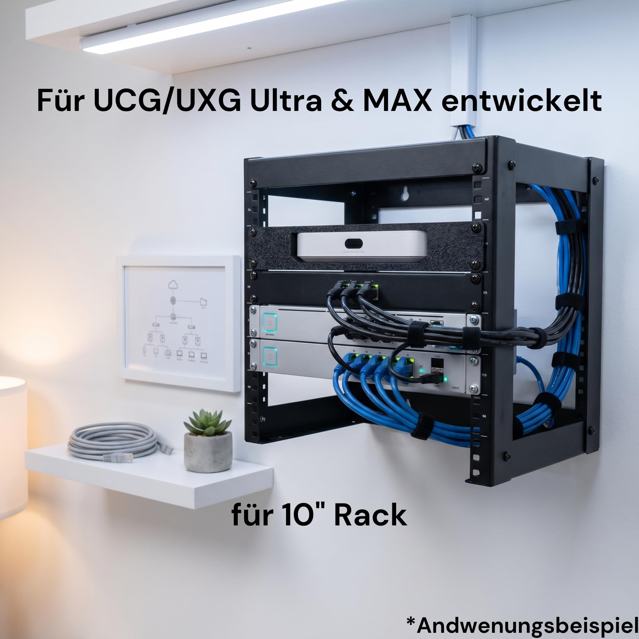 Support pour Ubiquiti Cloud Gateway Ultra & Cloud Gateway Max - 10" Rack Mount pour UCG Ultra, UCG Max, UXG Max, UniFi réseau Rackmount Accessoires